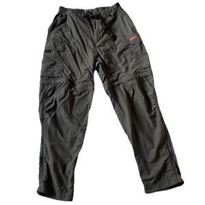 REI Sahara Pants Women 16 UPF 50+ Convertible Zip Hems Nylon Gray 33x31" Hiking